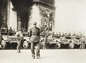Liberation Of Paris Prints: General Koenig with General Leclercs troops at the Triumpha