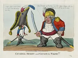 Napoleon Cartoon Prints: General Monkey and General Wolfe