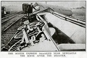 General Strike 1926: Flying Scotsman Derailed Print