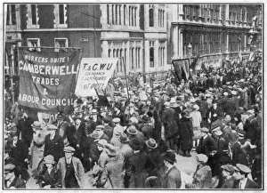 Print of The General Strike Labour procession on Londons Embankment