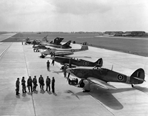 Six generations of RAF fighters line up together Six generations of RAF fighters line up together
