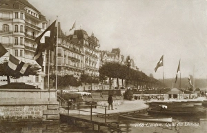 Geneva, Switzerland - Quay on Lake Leman Geneva, Switzerland - Quay on Lake Leman