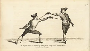 Gentleman fencer in the Demi-Volte turn Gentleman fencer in the Demi-Volte turn