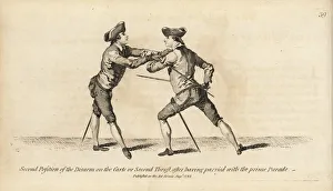 Gentleman fencer in the second position of Gentleman fencer in the second position of