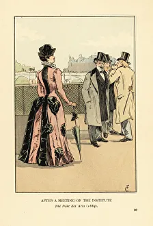 Gentlemen and lady on the Pont des Arts, 1884 Gentlemen and lady on the Pont des Arts, 1884