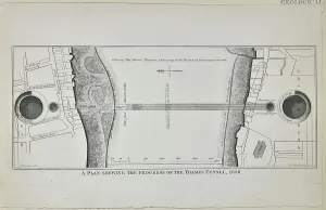 London Underground History Prints: Plan shewing the progress of the Thames Tunnel, 1839