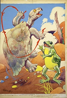 George Ernest Studdy, giant tortoise and frog George Ernest Studdy, giant tortoise and frog