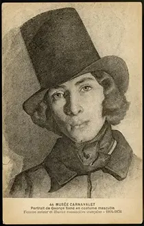 19th Century Literary Figures Prints: Georges Sand / Postcard