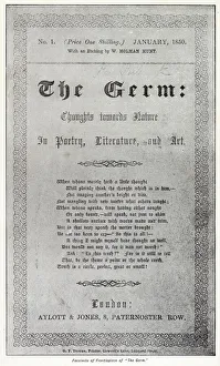 The Germ, the magazine founded by the Pre-Raphaelite Brotherhood in 1850 at the beginning The Germ, the magazine founded by the Pre-Raphaelite Brotherhood in 1850 at the beginning