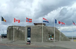 German Bunker Asnelles with Memorial Plaques German Bunker Asnelles with Memorial Plaques