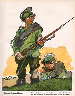 German caricature of Russian soldiers, WW1 German caricature of Russian soldiers, WW1