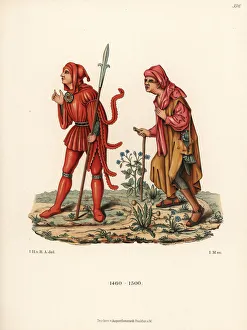 German court messenger and old man, 15th century German court messenger and old man, 15th century
