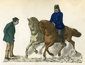 19th Century German Fireman with Horses Print
