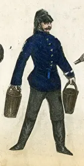 19th Century German Firefighters with Water Buckets Print