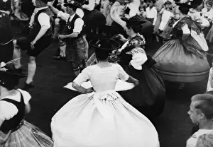 German Folk Dancing Traditional Print 1930s