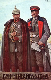German postcard, Kaiser Wilhelm and Hindenburg, WW1 German postcard, Kaiser Wilhelm and Hindenburg, WW1