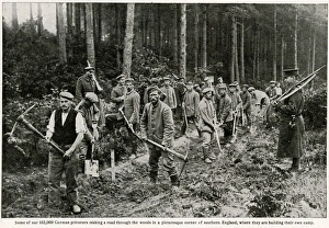 German prisoners making a road in southern England 1917 German prisoners making a road in southern England 1917