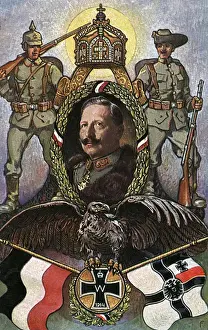 WW1 German Propaganda Print: Kaiser and Eagle (1914)