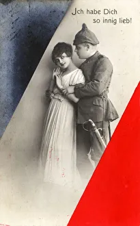 German Romantic Postcard - I love you so much German Romantic Postcard - I love you so much