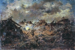 German soldiers on a battlefield, WW1 German soldiers on a battlefield, WW1