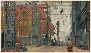 Shipbuilding In Germany Prints: German Warship Built
