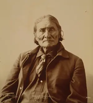 Vintage Indian Portraits Prints: Geronimo - (Guiyatle) - Apache