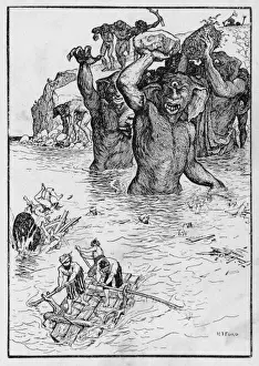 Giants Throw Rocks Print