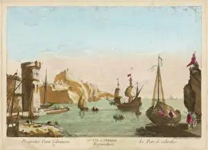 Gibraltar Harbour Print, Pre-British Naval Base Era