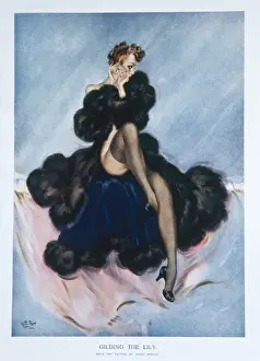 A woman in a fur coat looks away, putting on an earring
