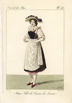 Girl of the Canton of Lucerne, Switzerland, 19th century Girl of the Canton of Lucerne, Switzerland, 19th century