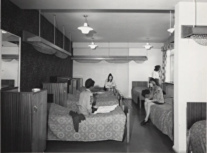 Girl Guides in dormitory at Baden Powell House, London Girl Guides in dormitory at Baden Powell House, London