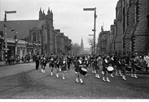 Girls band on parade, Belfast, Northern Ireland Girls band on parade, Belfast, Northern Ireland