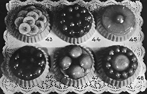 French Pastry History Prints: Glace Fruit Flans