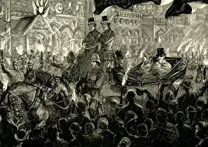Gladstone with Sailors Print, Torchlight Procession in Leeds