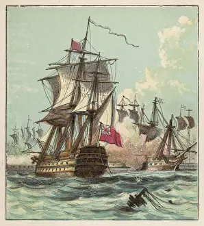 Print of the Battle of Ushant, 1794