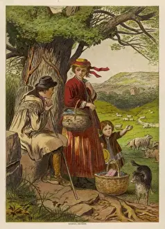 Going to Market Country Folk Print