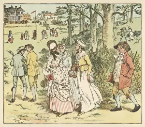 Traditional English Folk Dance Prints: Going to the Maypole
