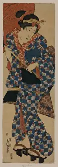 Traditional Japanese Clothing Style Prints: Going to nagauta lessons