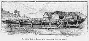 Gokstad Ship Prints: Gokstad Viking Ship Print, 1880 Excavation