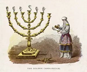 Luxury Home Decor Prints: Golden Candlestick