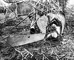 A gondola, part of the wreckage of a German zeppelin A gondola, part of the wreckage of a German zeppelin