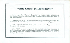 The Good Companions by J. B. Priestley & Edward Knoblock The Good Companions by J. B. Priestley & Edward Knoblock