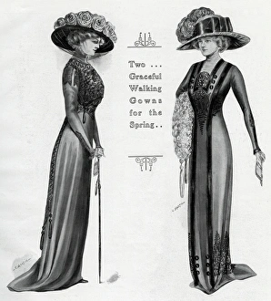 Graceful walking gowns for the Spring 1909 Graceful walking gowns for the Spring 1909