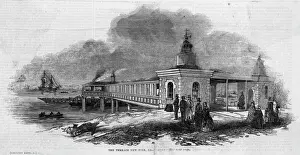GRAVESEND The terrace new pier at Gravesend, Kent Print