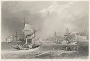 Gravesend River Print: Steamers at the Thames Mouth
