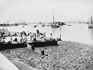 Gravesend Seaside Print, Thameside Paddling Pool Scene
