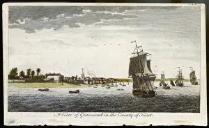 Vintage Thames River Scene Prints: Gravesend / Thames 18C