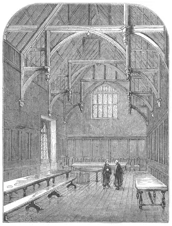 Grays Inn Hall Engraving Print c. 18th Century