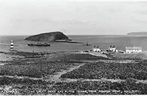 Prints of The Great Orme and Puffin Island from Penmon Point, Anglesey Related Image Prints: Great Orme and Puffin Island Print from Penmon Point Anglesey