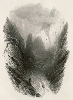 Prints of The river Styx was believed to flow down to Hades, hence the adjective Stygian, beloved of poets, for hellish darkness River Prints: Mary Evans Prints Online - Greece, River Styx Print